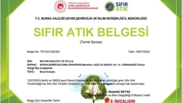 Zero Waste Certificate